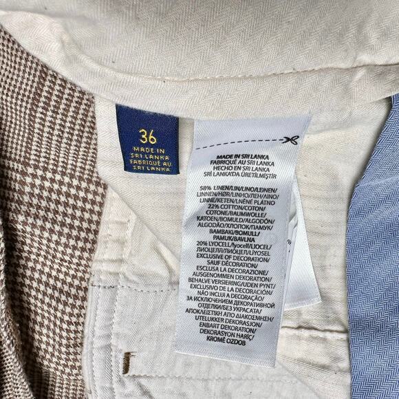 Polo Ralph Lauren | Men | Tan Linen Blend 9 Inch Glen Plaid Shorts | Sz 36 - Picture 7 of 10